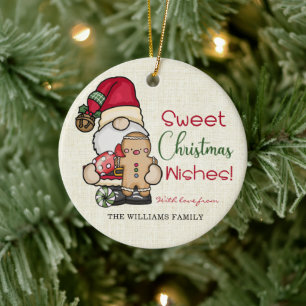 Söt jul Önskemål Gnome Gingertea Julgransprydnad Keramik