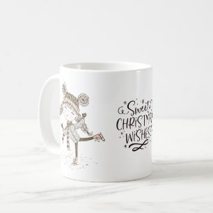 Söt jul Önskemål Ice Skating Kaffemugg