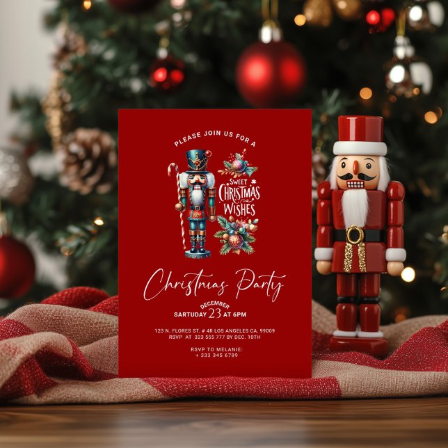 Söt jul Önskemål Nutcracker Party Inbjudan (Skapare uppladdad)