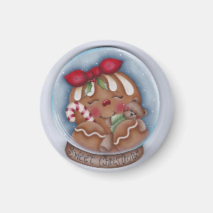 Söt jul pepparkaka och björnmagnet magnet