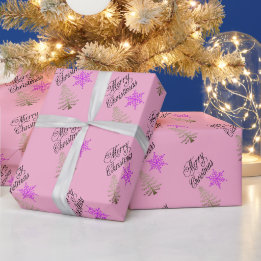 Söt jul rosa inslagspapper presentpapper