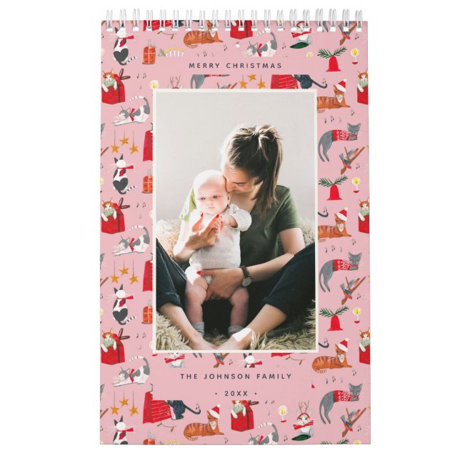 Söt jul rosa katt kattunge älskare högtid kalender (Omslag)