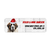 Söt jul Sankt Bernhard hund returadress