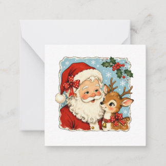 Söt jul Santa renar Anteckningskort