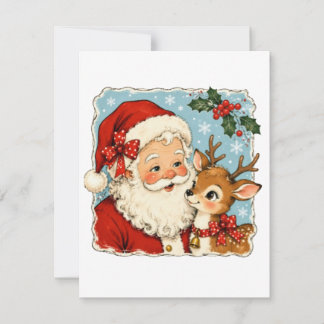 Söt jul Santa renar Inbjudningar