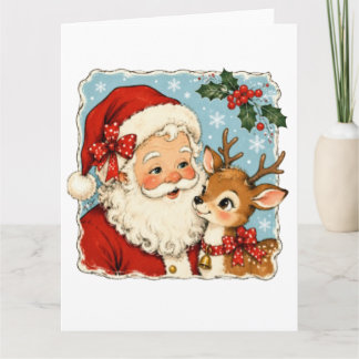 Söt jul Santa renar Kort