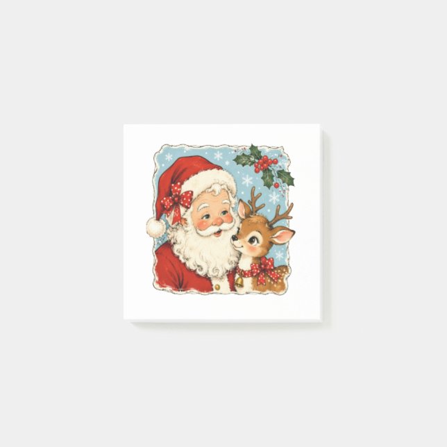 Söt jul Santa renar Post-it Block (Framsida)