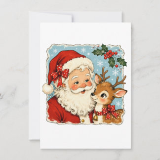 Söt jul Santa renar Tack Kort