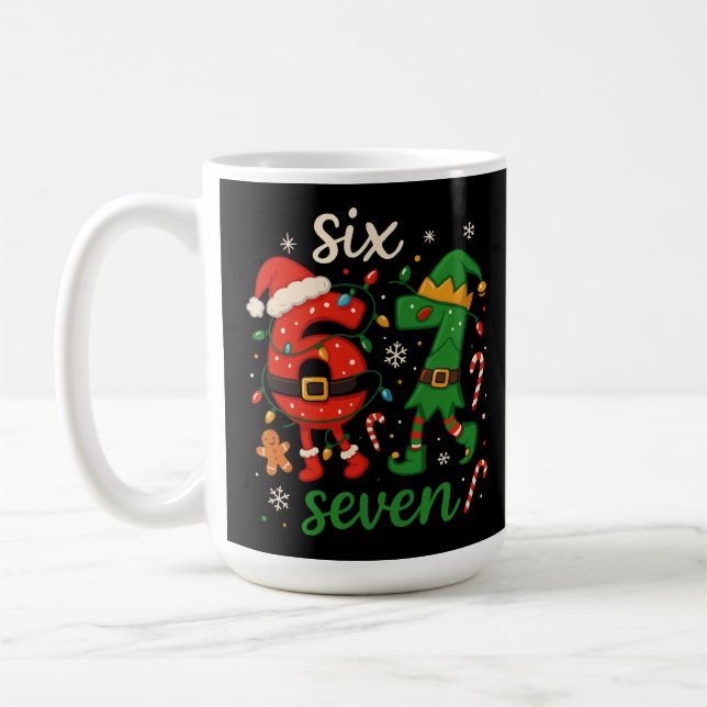 Söt jul sex sju meme kaffemugg (Vänster)