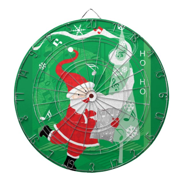 Söt jul, sjungande och dansande tomte darttavla (Framsidan)
