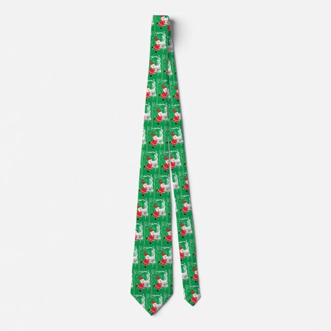 Söt jul, sjungande och dansande tomte slips (Framsida)