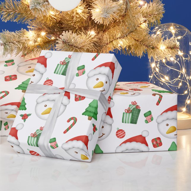Söt jul-snickare, sockerdocka vit  presentpapper (Helgdagar)