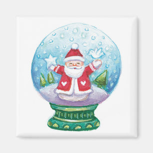 Söt jul snöglob jul tomte, stjärna, fågel magnet