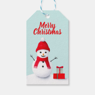 Söt jul snöman pastell vattenfärg trendig klänning presentetikett
