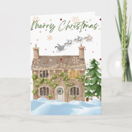 Söt jul Snowy House Kort