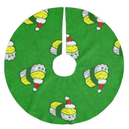 söt jul tamago sushi jultomte snöflinga julgransmatta borstad polyester