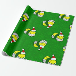 söt jul tamago sushi tomte snöflinga presentpapper