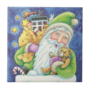 Söt jul, Tomte i skorsten med leksaker Kakelplatta