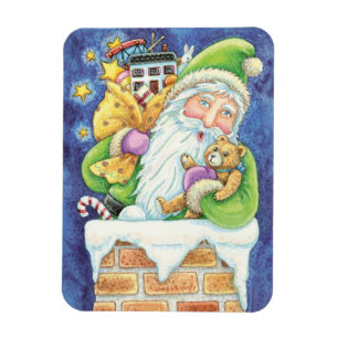 Söt jul, Tomte i skorsten med leksaker Magnet