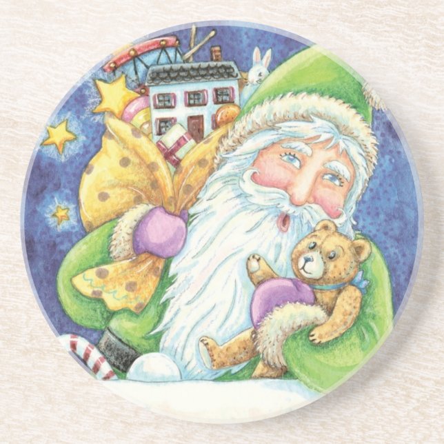 Söt jul, Tomte i skorsten med leksaker Underlägg (Framsidan)