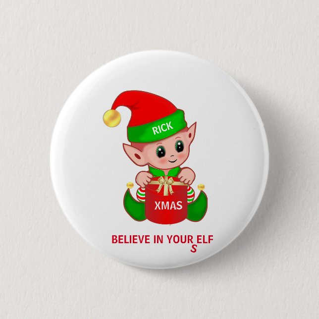 Söt jul-tomte knapp (Framsida)