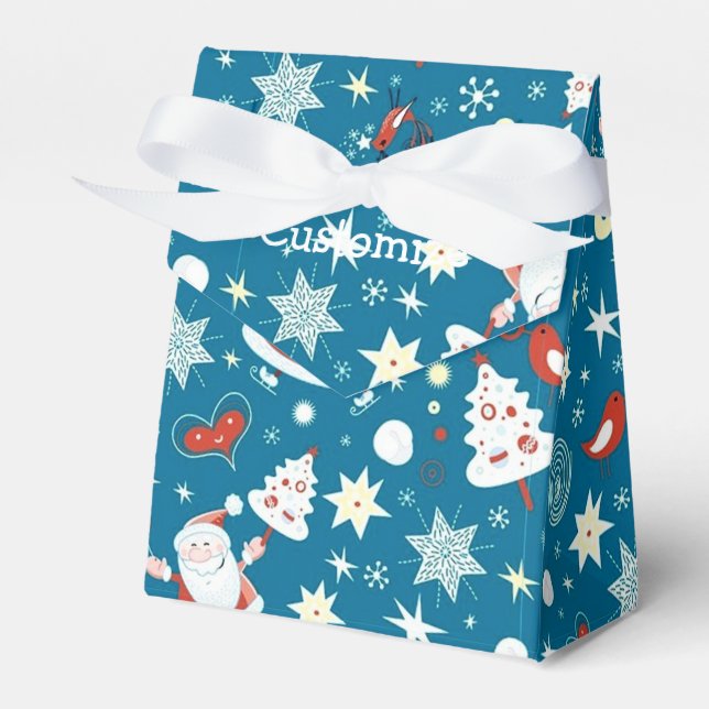 Söt jul tomte mönster tält favoritlåda presentaskar (Framsidan Sidan)