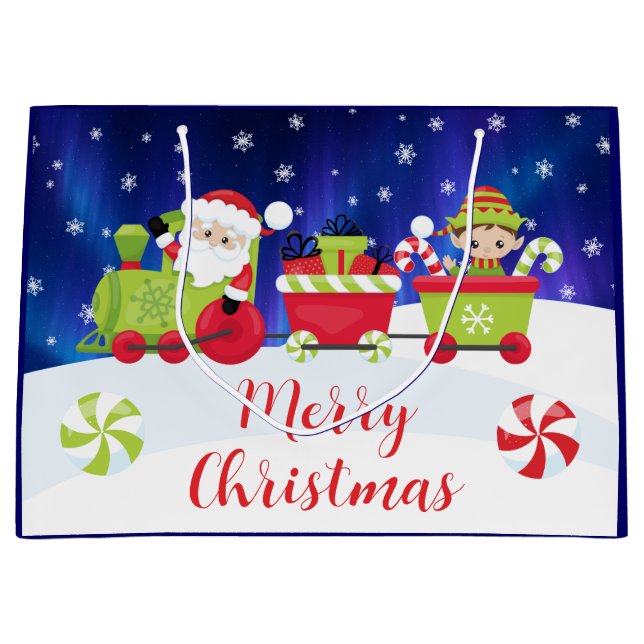 Söt jul tomte och elfståg (Framsidan)
