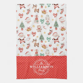 Söt jul tomte pepparkaksgubbe monogram kökshandduk