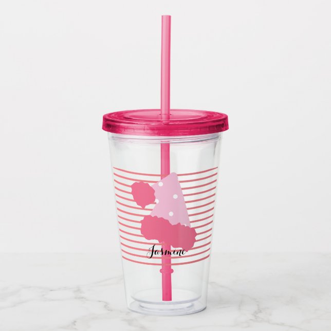 Söt jul tomte prick hatt anpassad monogram take away mugg (Framsida)