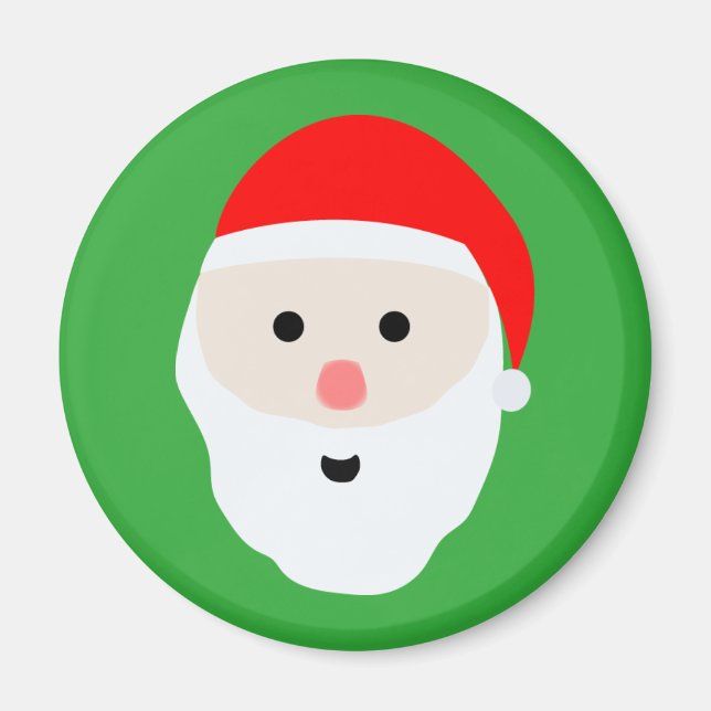 Söt jul tomte rund magnet (Framsidan)