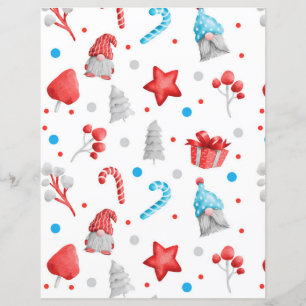 Söt jul tomte scrapbookpapper