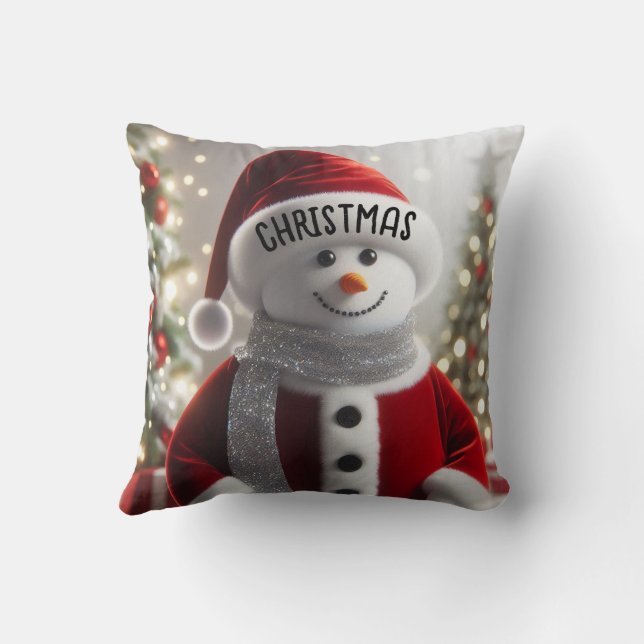 Söt jul tomte snöman  kudde (Baksida)
