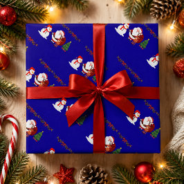 Söt jul-tomte-snöman & ren julpresentinslagning presentpapper