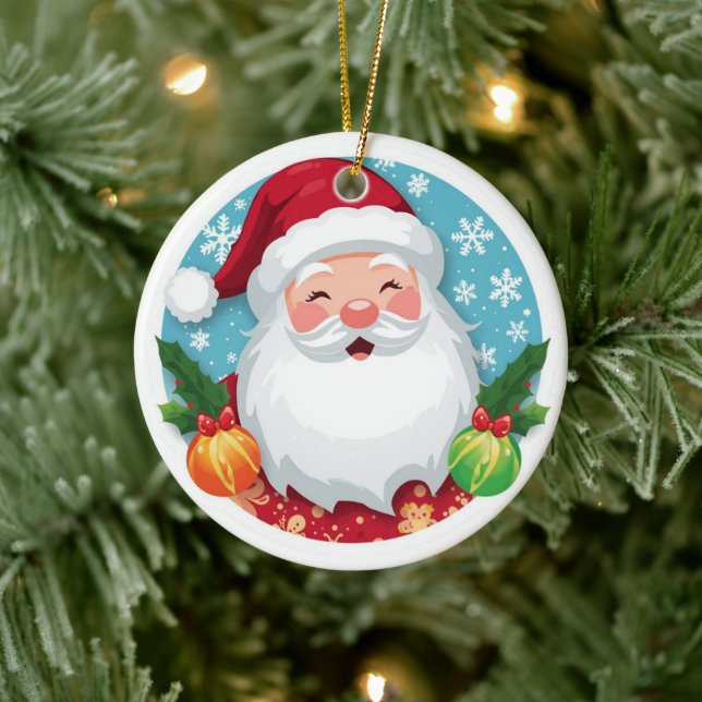 Söt Jul-Tomte som skrattar Julgransprydnad Keramik (Träd)