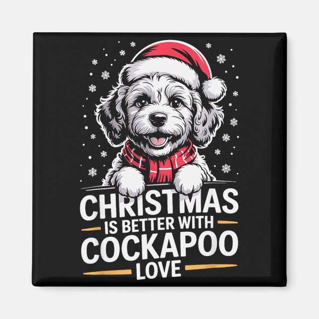 Söt jul valp Hund jul är bättre med Apoo Magnet (Framsidan)