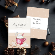 Söt jul varm choklad och kakor vattenfärg