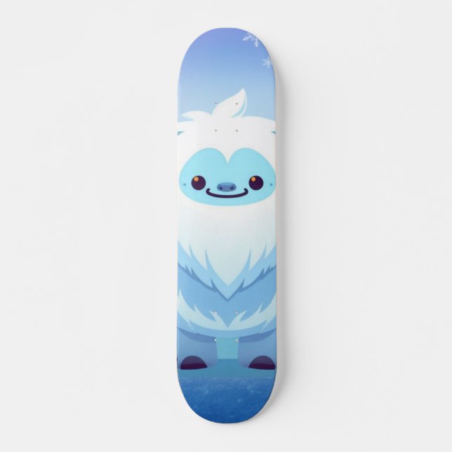 Söt jul/vinter yeti mini skateboard bräda 18,5 cm (Framsida)