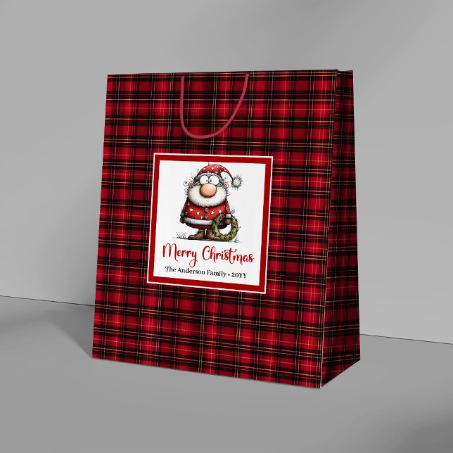 Söt jul Whimsical Tomte Presentbaggsdesign (Sweet Christmas Whimsical Santa Gift Bag Design)