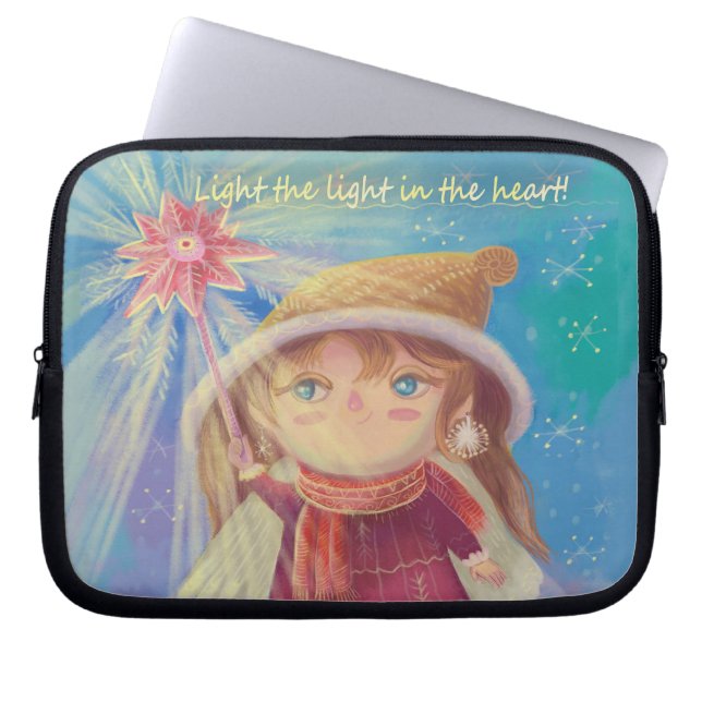 Söt julafton ängel laptop fodral (Framsidan)