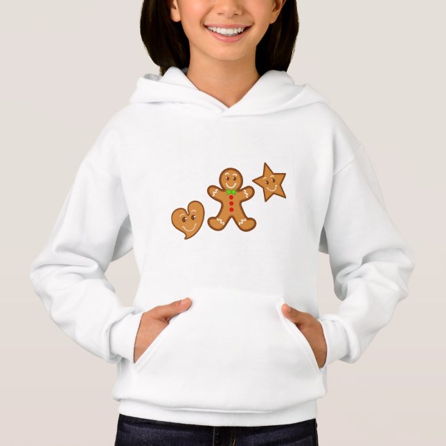 Söt Julafton gingerbrowpals Hoodie T Shirt (Framsida)
