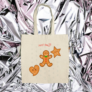 Söt Julafton Gingerbrows Pals-Candy cane Anpassnin Tygkasse