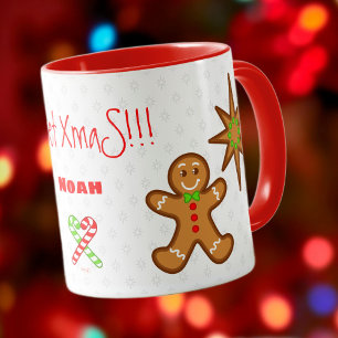 Söt Julafton Gingerbrows Pals-Candy cane på vitt Mugg