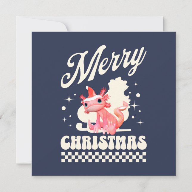 Söt julaxolotl God Jul Julkort (Framsida)