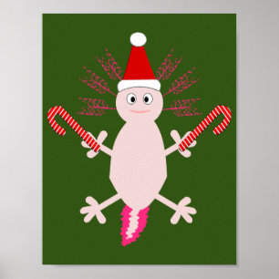 Söt julaxolotl poster