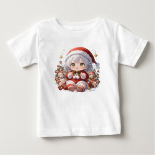 Söt julbaby Santa Chibi T Shirt