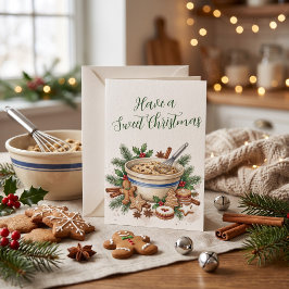 Söt julbakning Vattenfärg Högtidlig Julkort