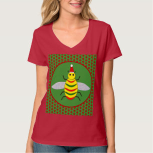 Söt julbee och julstjärnor t shirt