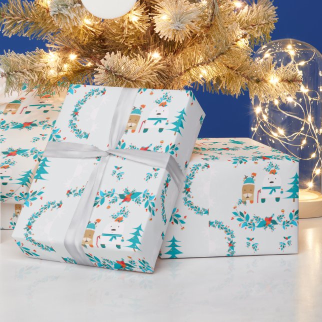 Söt julbjörn Högtidspapper Festiv Presentpapper (Helgdagar)