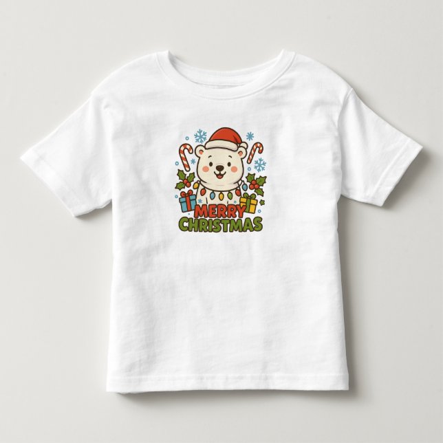 Söt julbjörn illustration t shirt (Framsida)