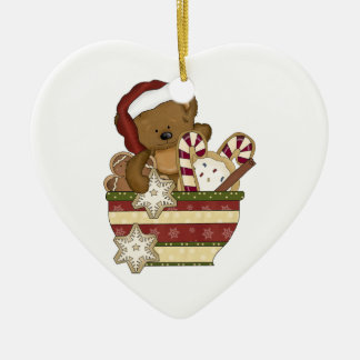 Söt julbjörn julgransprydnad keramik